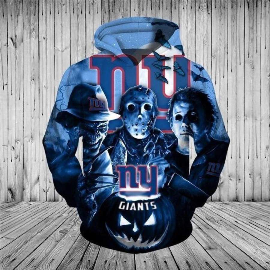 Halloween Horror Night New York Giants Hoodie Unisex 3D All Over Print