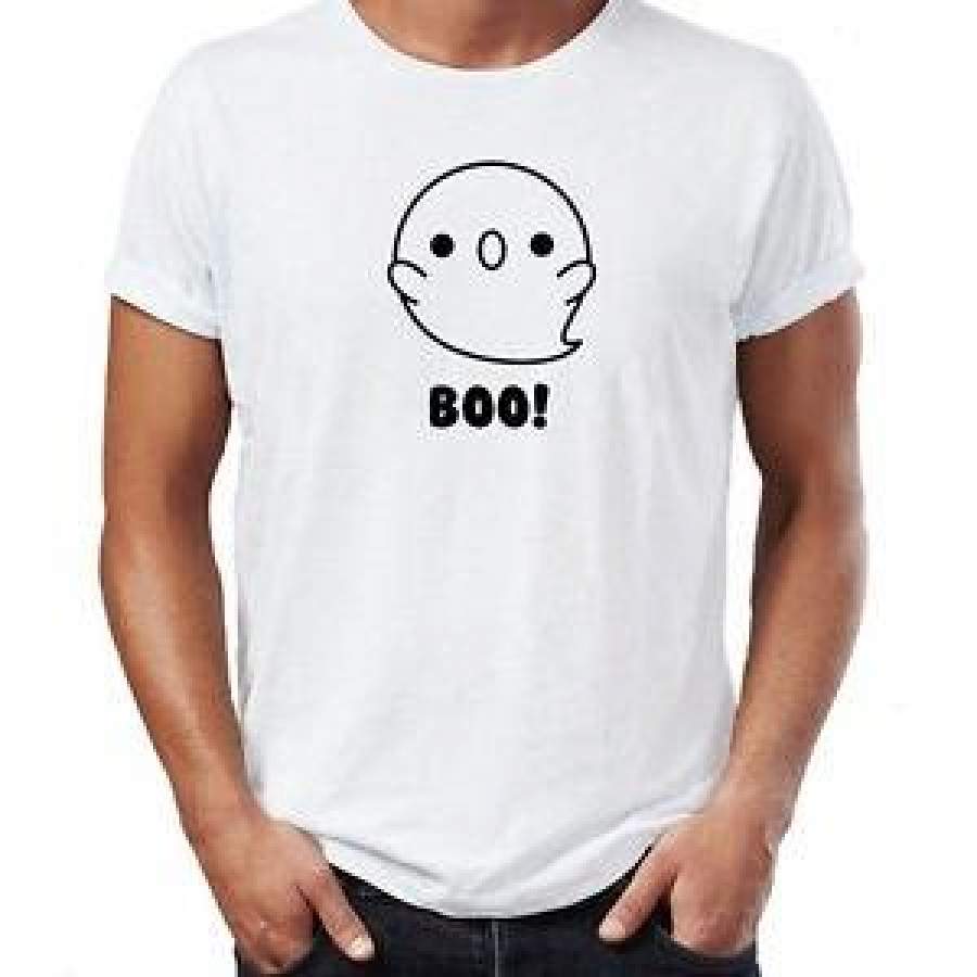 Boo Cute Ghost Scary Kawaii Funny Halloween Mens T Shirt