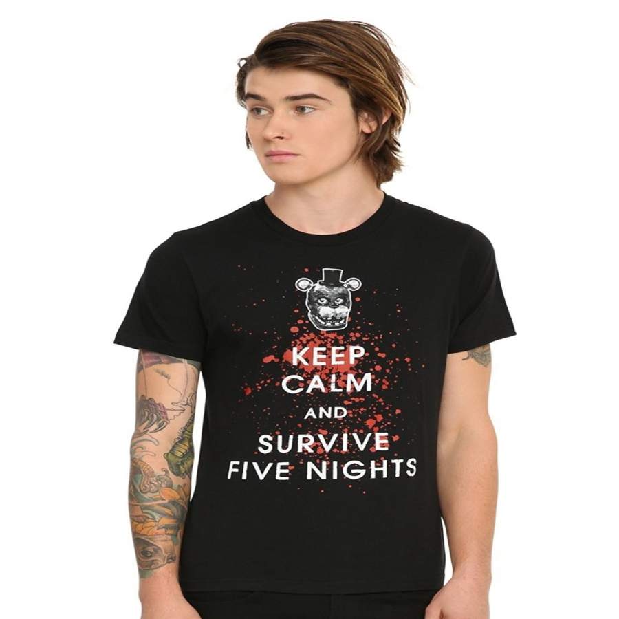 Fashion Men’s T-Shirt Five Nights At Freddy’s Keep Calm T-Shirt men casual shirt