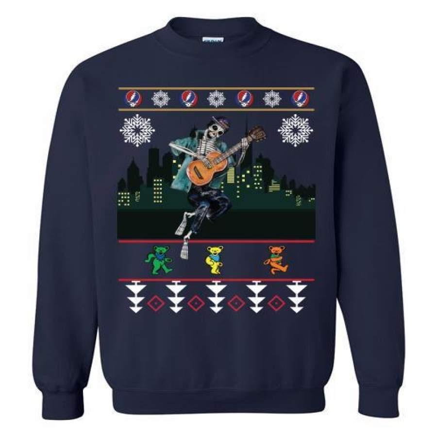 Grateful Dead Skeleton Guitarist Christmas Sweatshirt