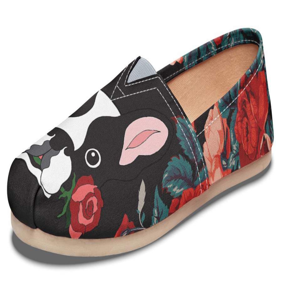 Boston Terrier Rose Casual Shoes-Clearance