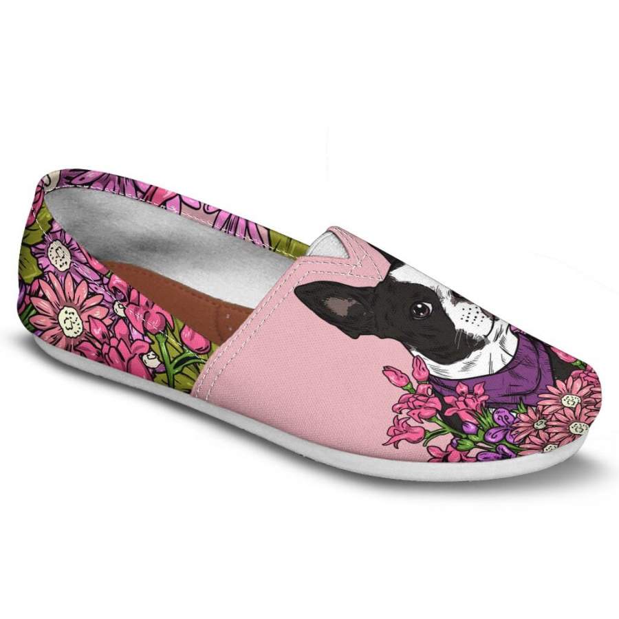 Illustrated Boston Terrier Casual Shoes-Clearance