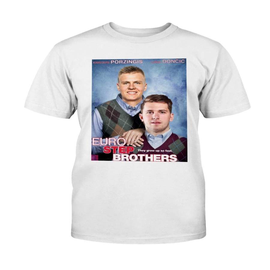 Luka Doncic and Kristaps Porzingis Dallas Mavs Euro Step Brothers Shirt