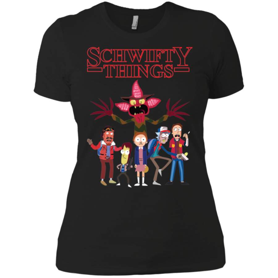 Rick And Morty Stranger things Parody Ladies’ T-Shirt