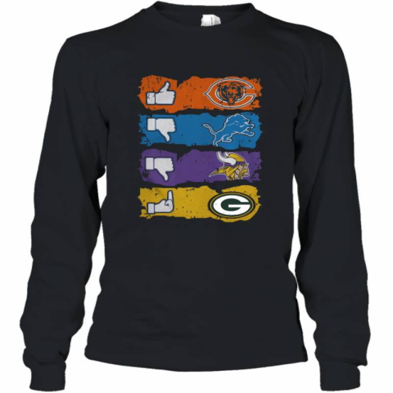 Chicago Bears Minnesota Vikings Detroit Lions and Green Bay Packers shirt Long Sleeve T-Shirt