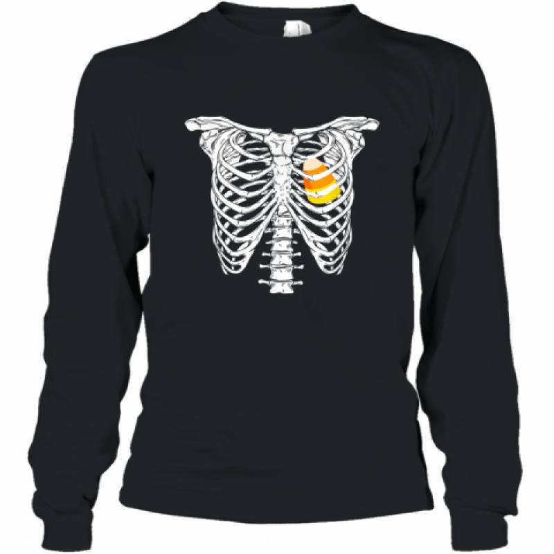 Cute Pumpkin Candy Corn Skeleton Ghosts Halloween shirt Long Sleeve T-Shirt