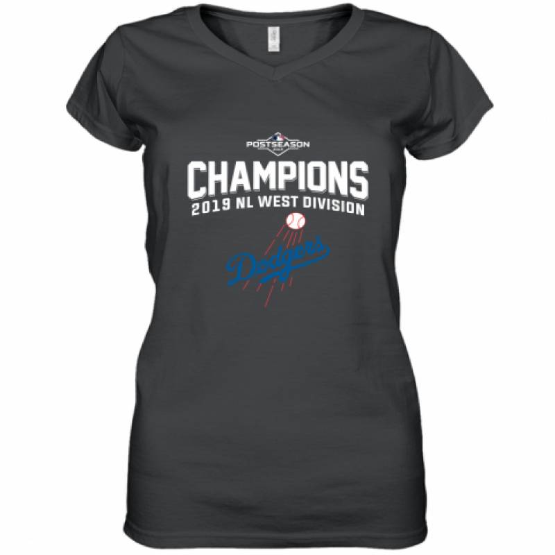 2019 NL West Division Champions Los Angeles Dodgers Shirt Women’s V-Neck T-Shirt