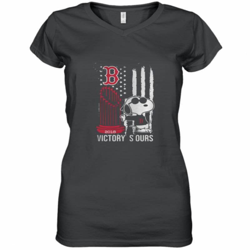 Get Now Victory Is Ours 2018 Snoopy Boston Red Sox shirt Women's V-Neck T-Shirt