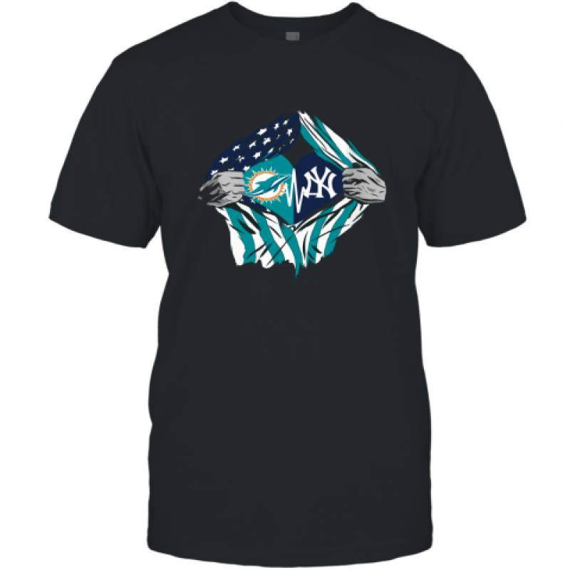 Blood Inside Me Dolphins And Yankees Shirt T-Shirt