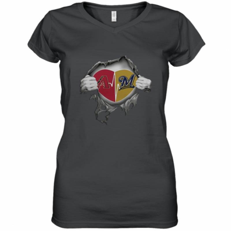 Arizona Diamondbacks Blood Inside Me Milwaukee Brewers shirt Women's V-Neck T-Shirt