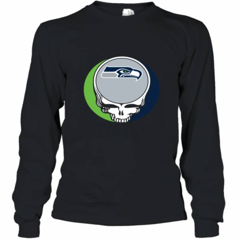 Halloween Skull Funny Football Team Seattle Seahawks shirt Long Sleeve T-Shirt