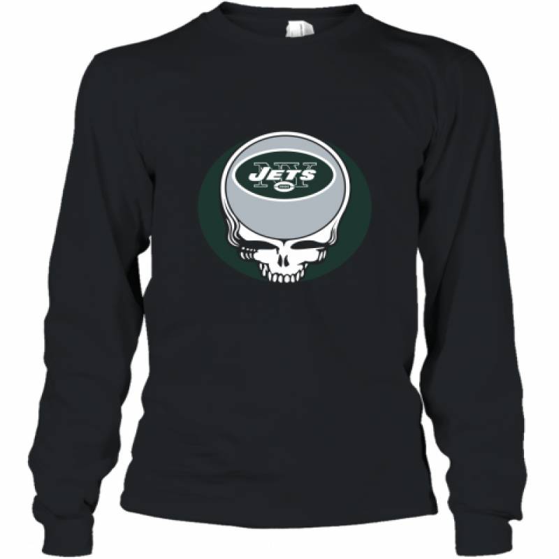 Halloween Skull Funny Football Team New York Jets Long Sleeve T-Shirt