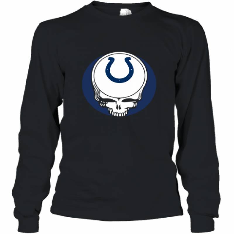 Halloween Skull Funny Football Team Indianapolis Colts shirt Long Sleeve T-Shirt