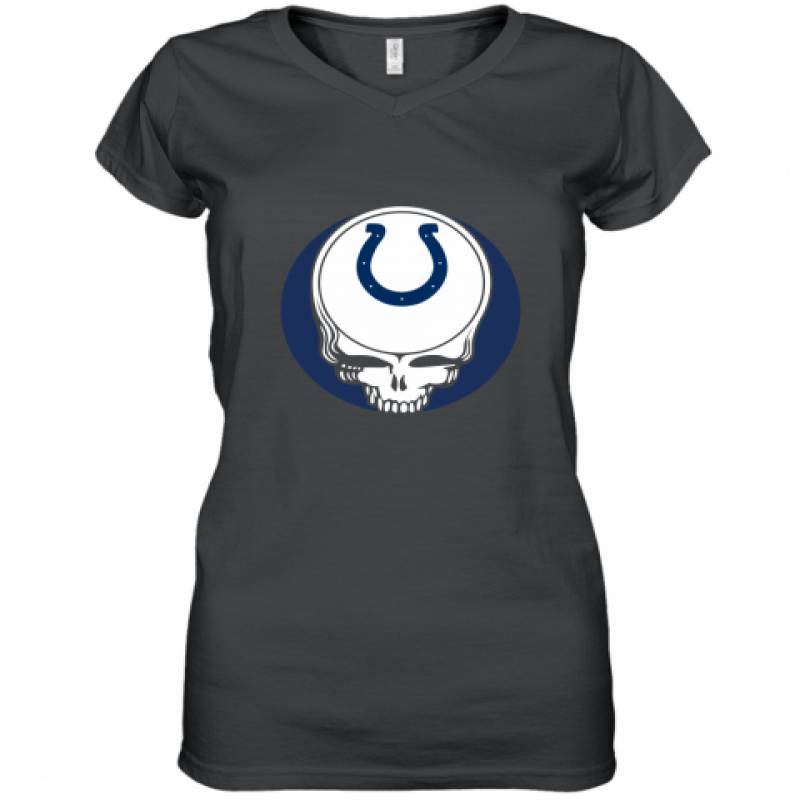 Halloween Skull Funny Football Team Indianapolis Colts shirt Women's V-Neck T-Shirt