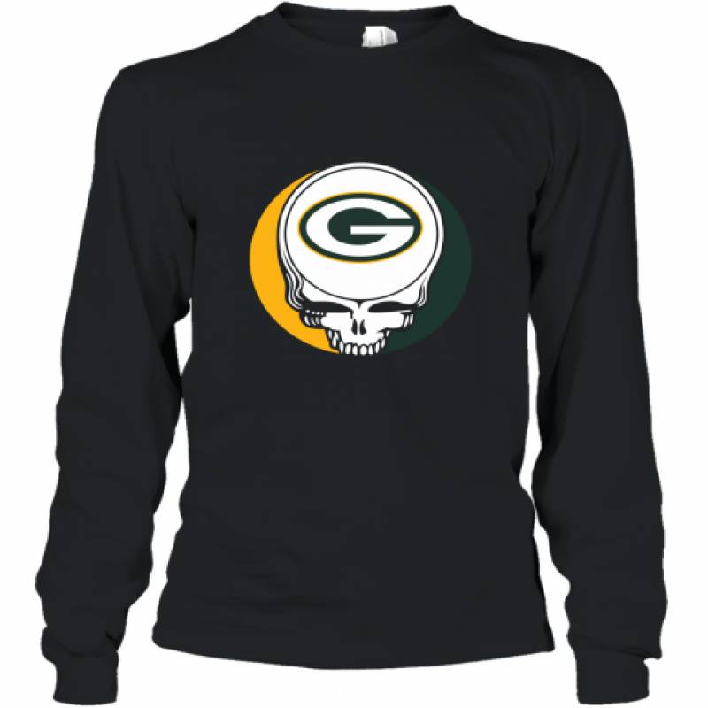 Halloween Skull Funny Football Team Green Bay Packers shirt Long Sleeve T-Shirt