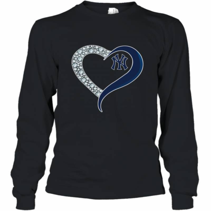 Diamond New York Yankees Heart shirt Long Sleeve T-Shirt