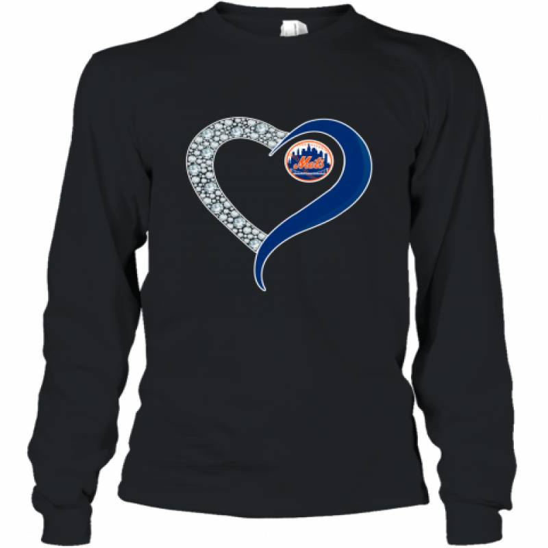 Diamond New York Mets Heart shirt Long Sleeve T-Shirt