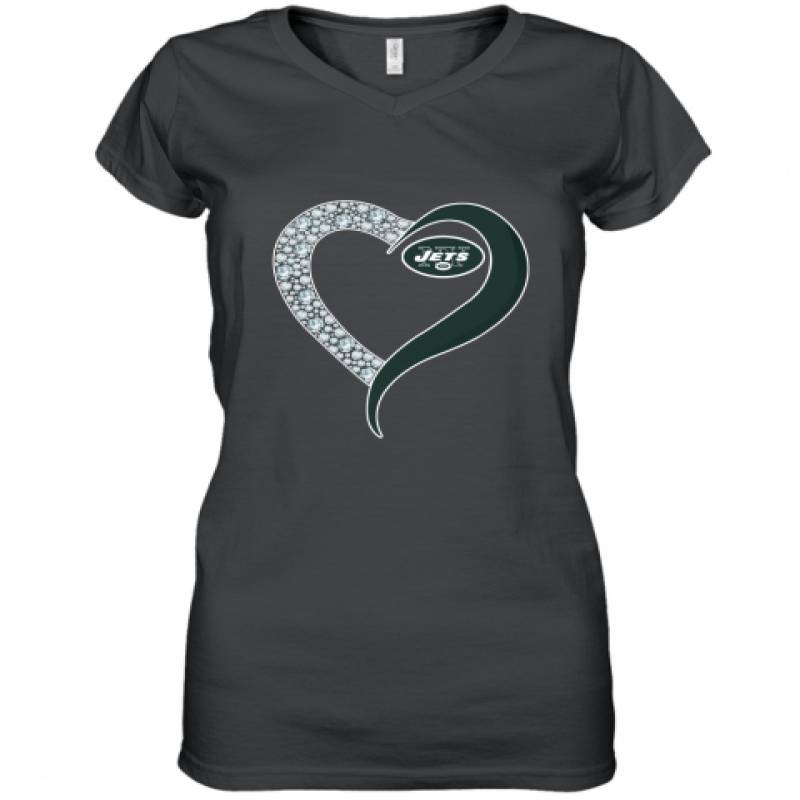 Diamond New York Jets Heart shirt Women's V-Neck T-Shirt