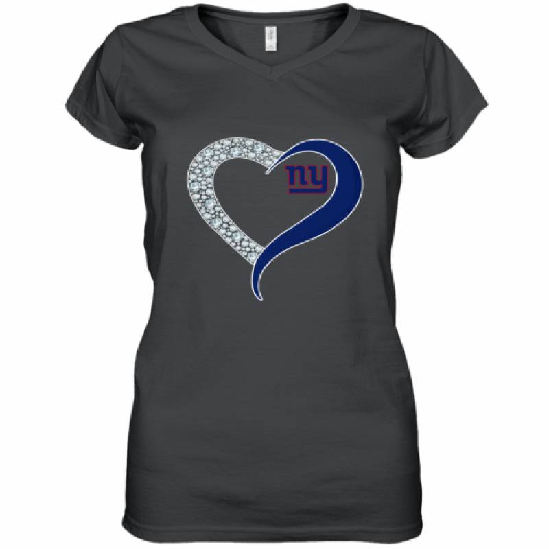 Diamond New York Giants Heart shirt Women's V-Neck T-Shirt