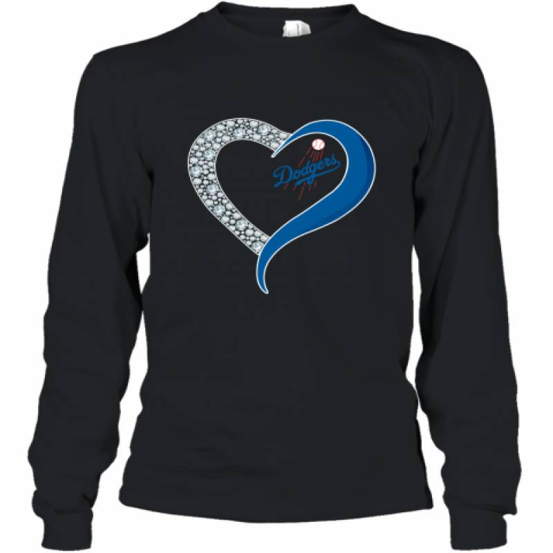 Diamond Los Angeles Dodgers Heart shirt Long Sleeve T-Shirt