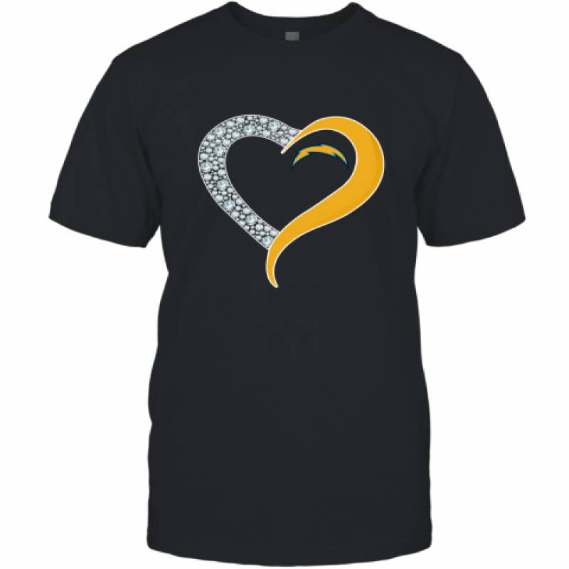 Diamond Los Angeles Chargers Heart shirt T-Shirt