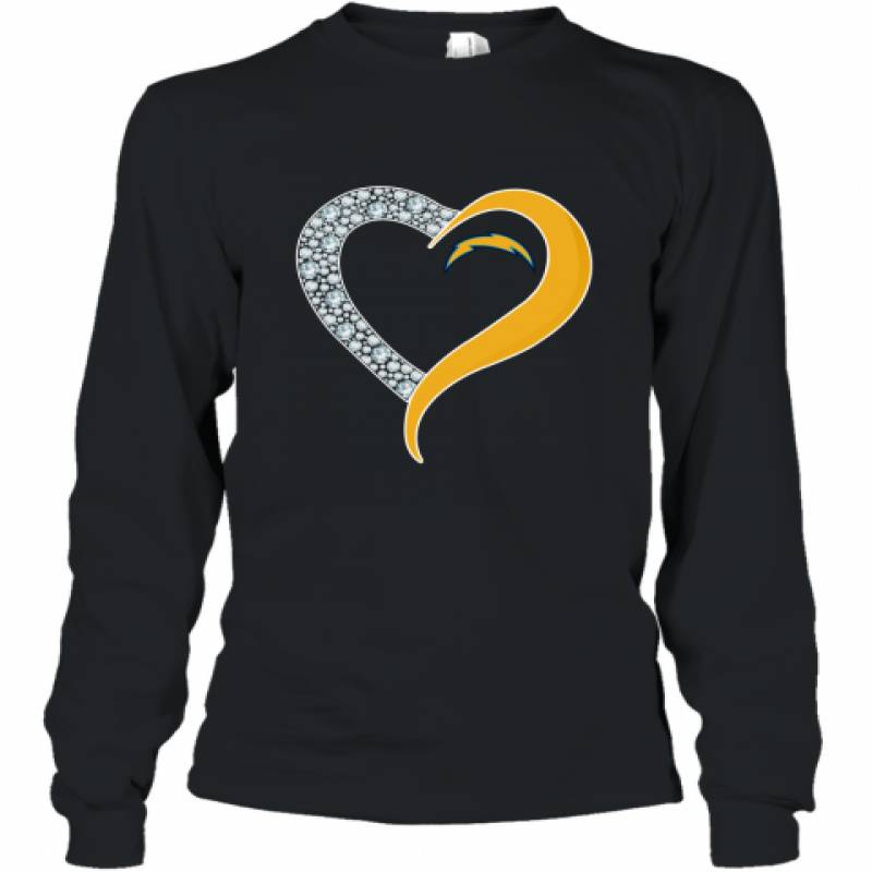 Diamond Los Angeles Chargers Heart shirt Long Sleeve T-Shirt