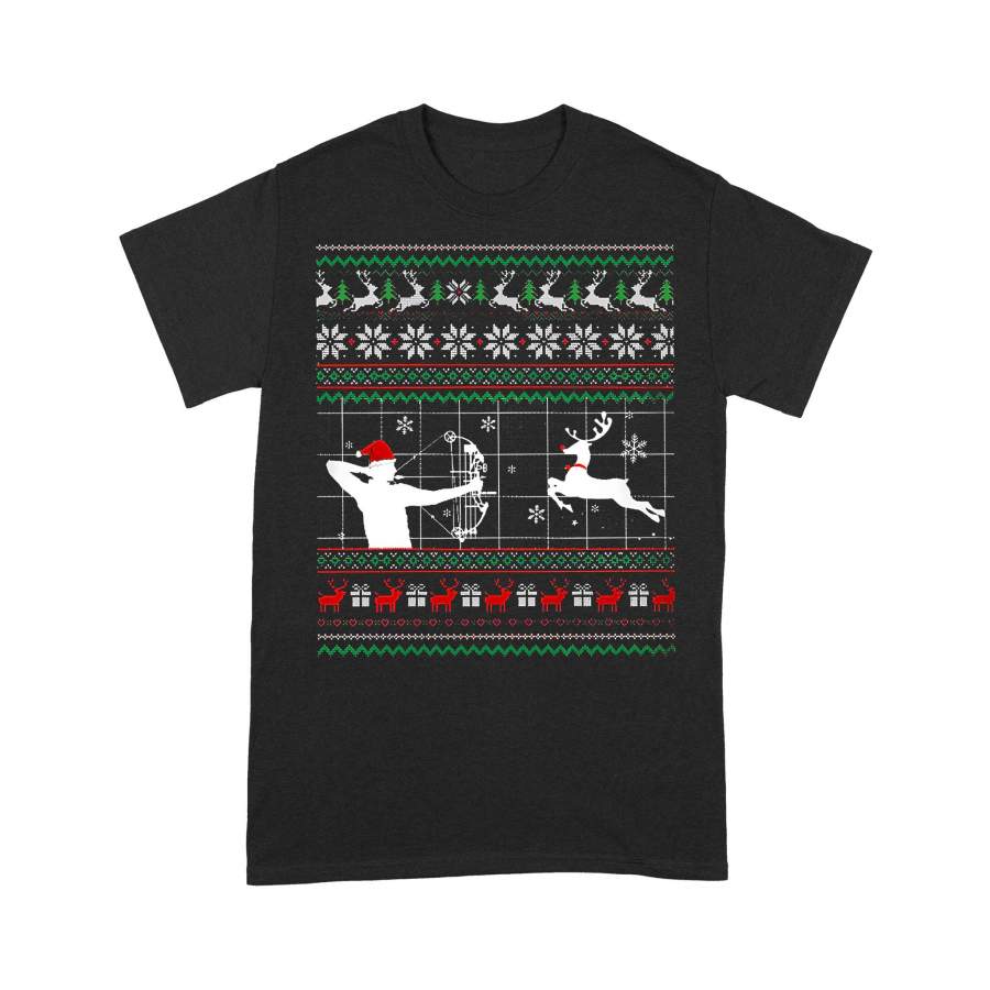 Deer Hunting Ugly Christmas Pattern T-shirt