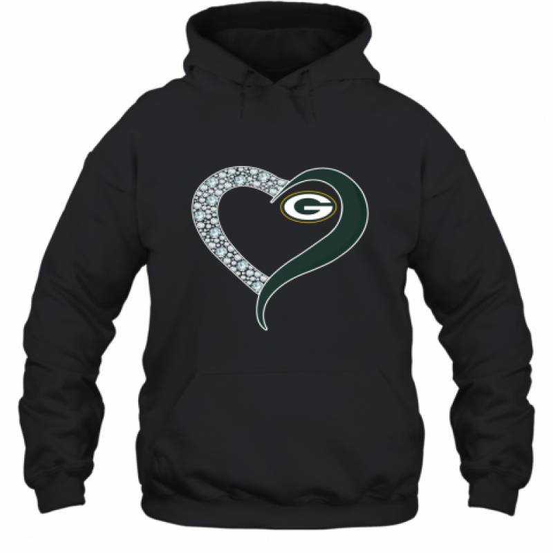 Diamond Green Bay Packers Heart shirt Hoodie