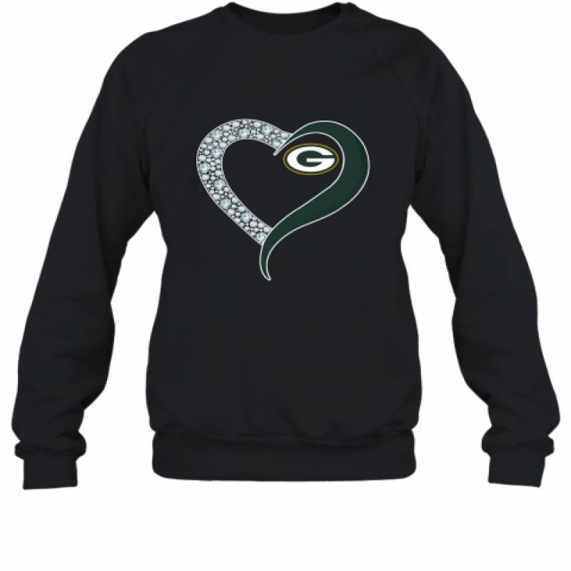 Diamond Green Bay Packers Heart shirt Sweatshirt