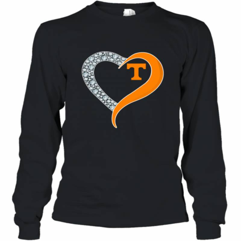 Diamond Tennessee Volunteers Heart shirt Long Sleeve T-Shirt