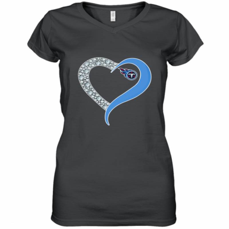 Diamond Tennessee Titans Heart shirt Women's V-Neck T-Shirt