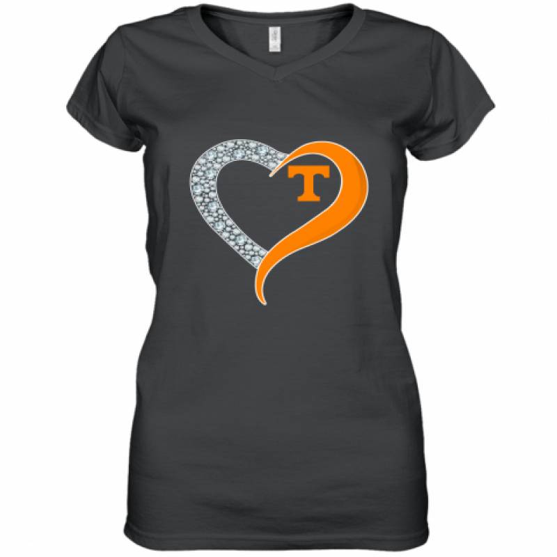 Diamond Tennessee Volunteers Heart shirt Women's V-Neck T-Shirt