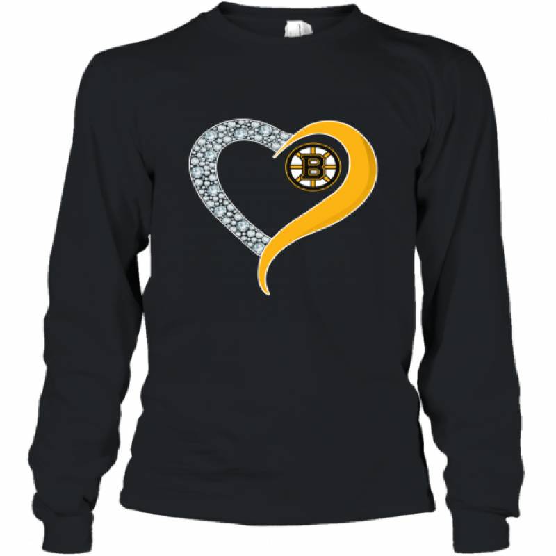 Diamond Boston Bruins Heart shirt Long Sleeve T-Shirt