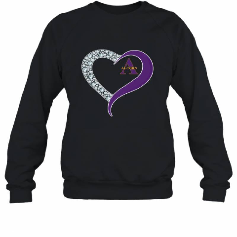 Diamond Alcorn State Braves Heart shirt Sweatshirt