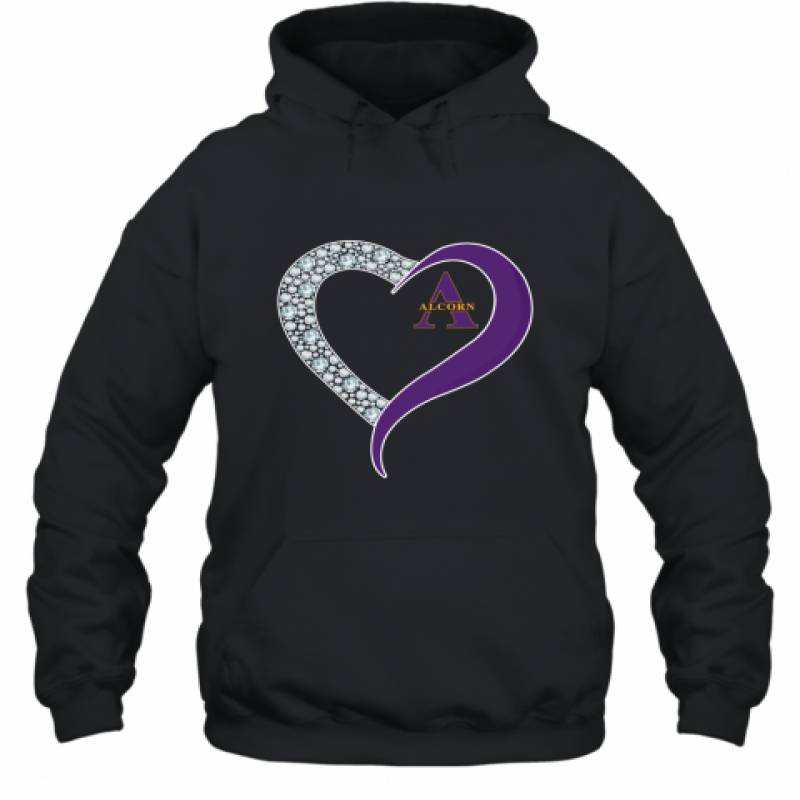 Diamond Alcorn State Braves Heart shirt Hoodie