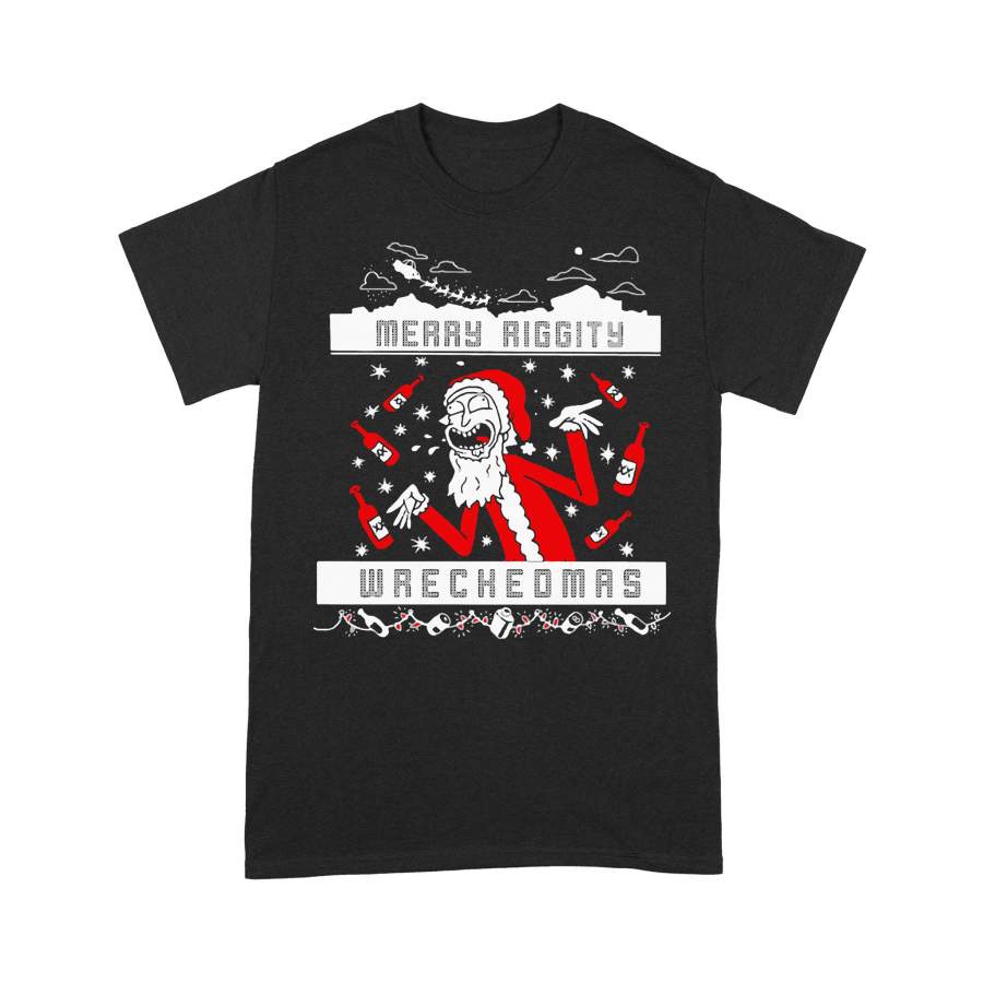 Rick And Morty Merry Riggity Wreckedmas Ugly Christmas T-shirt