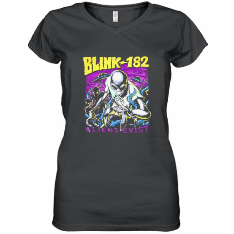 Blink 182 aliens exist shirt Women's V-Neck T-Shirt