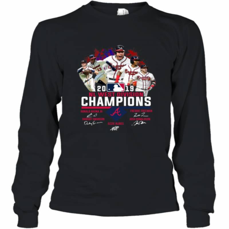 Atlanta Braves 2019 NL East division champions signature shirt Long Sleeve T-Shirt