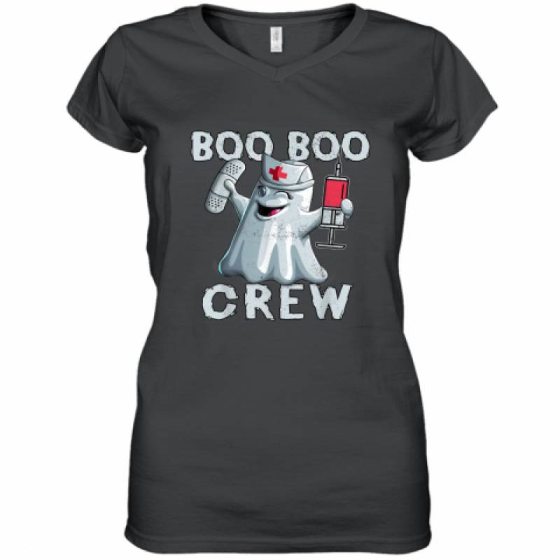 Boo Boo Crew Funny Nurse Ghost Halloween shirt Women's V-Neck T-Shirt