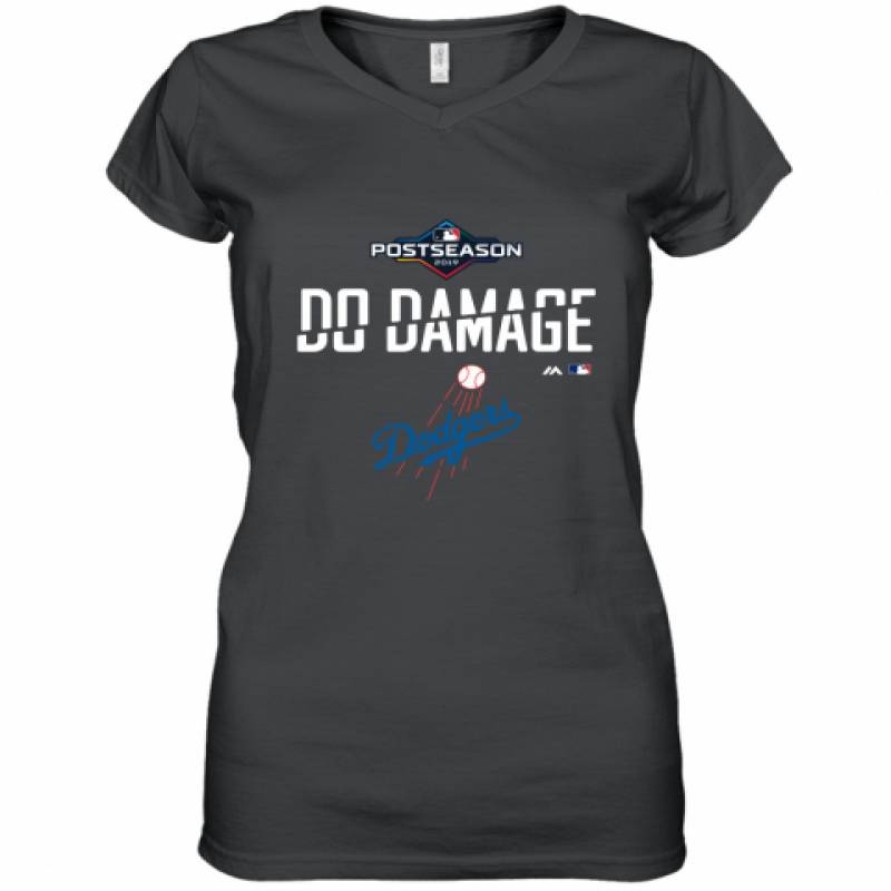 Do Damage Los Angeles Dodgers Postseason 2019 Shirt Women's V-Neck T-Shirt