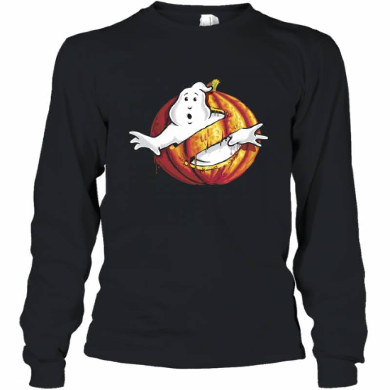 Ghostbusters Classic Logo Halloween Pumpkin shirt Long Sleeve T-Shirt