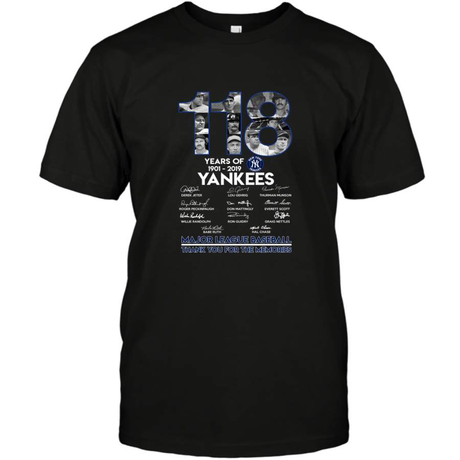 118 Years Of New York Yankees Thank You For The Memories Shirt T-Shirt