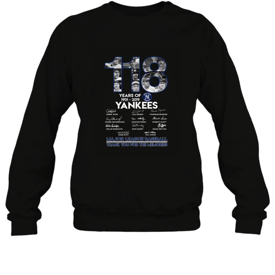 118 Years Of New York Yankees Thank You For The Memories Shirt Sweatshirt