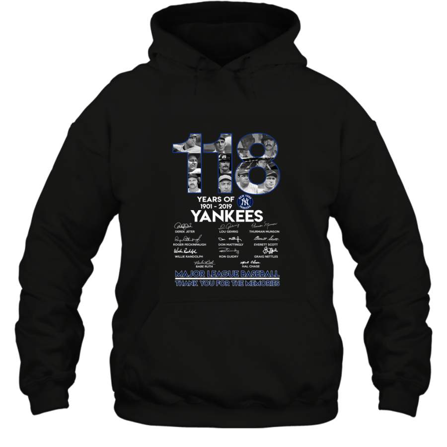 118 Years Of New York Yankees Thank You For The Memories Shirt Hoodie