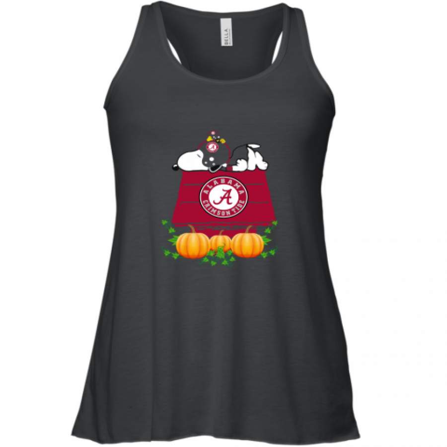 Alabama Snoopy Pumpkin House shirt Racerback Tank