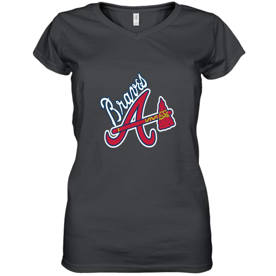 Braves Mascot Vintage Sports Name Tee Women’s V-Neck T-Shirt