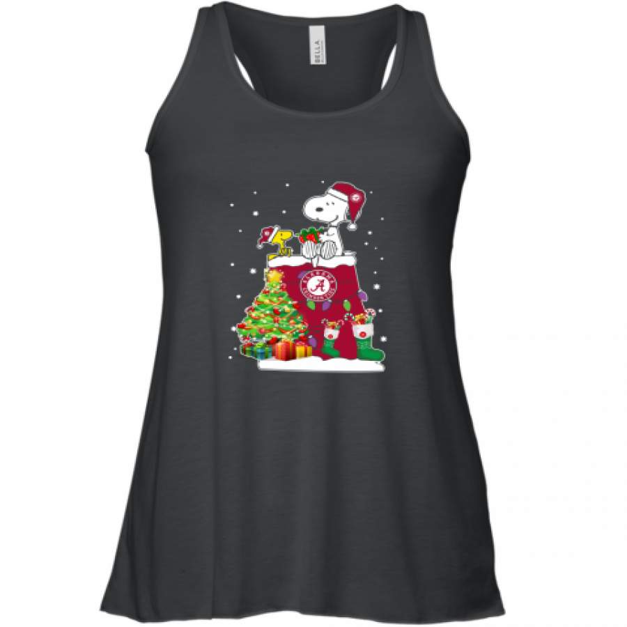 Alabama Snoopy & Woodstock Christmas Shirt Racerback Tank