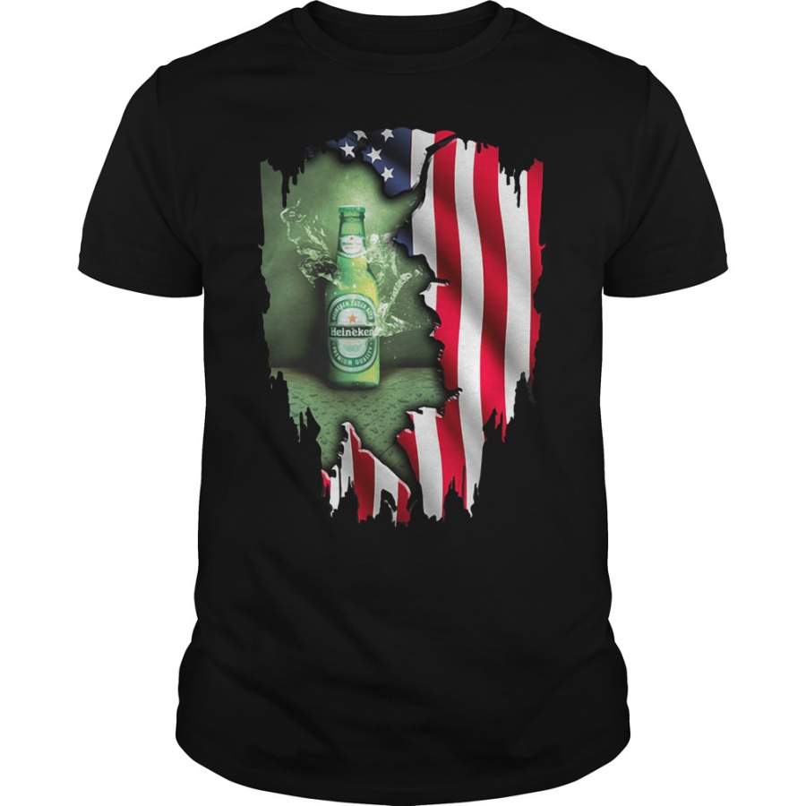 Independence day 4th of July Heineken America Flag T-Shirt