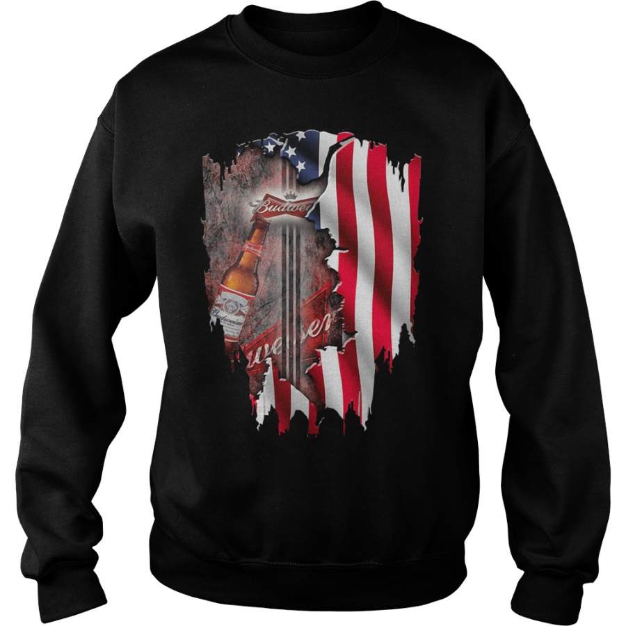 Independence day 4th of July Budweiser America Flag Sweatshirt