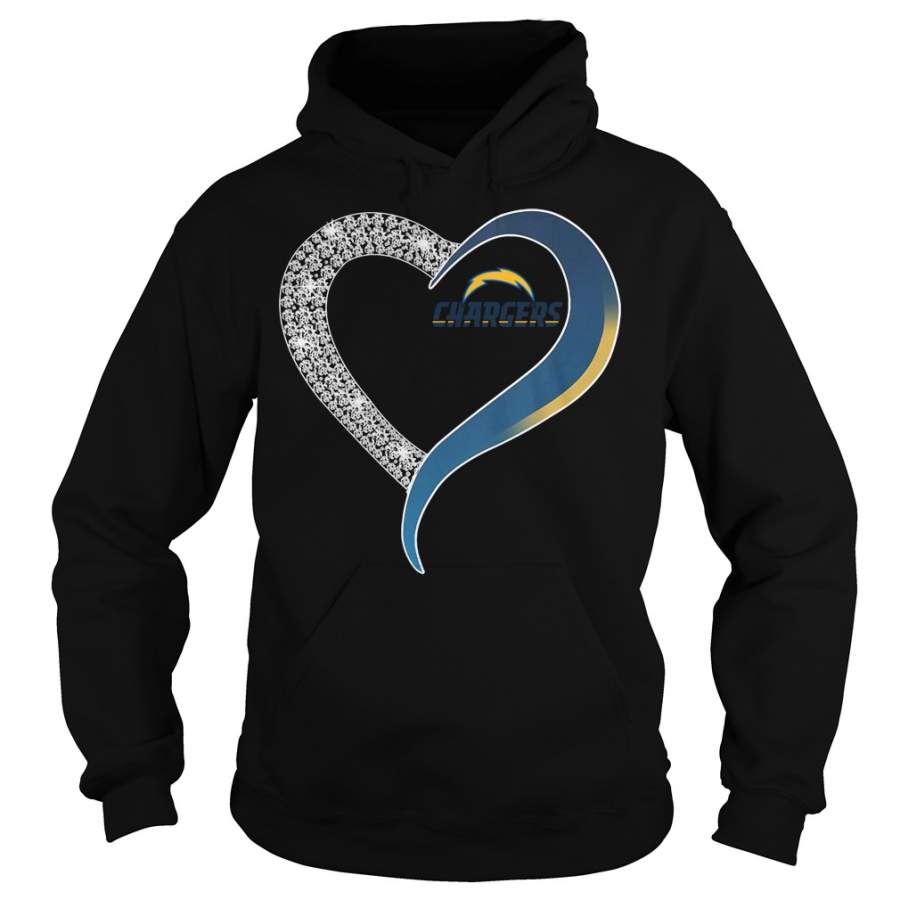 Diamond Los Angeles Chargers Heart – Hoodie